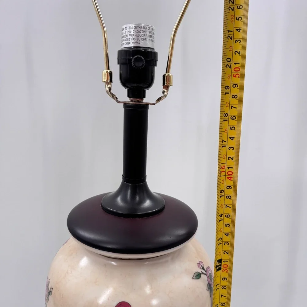 Chinoiserie Floral Ginger Jar Table Lamp with Crackle Glaze